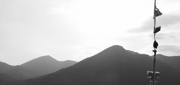 Close-up of mountain range against sky