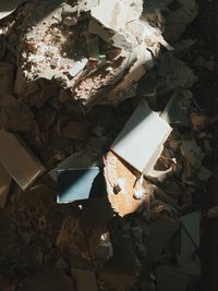 Close-up of abandoned garbage