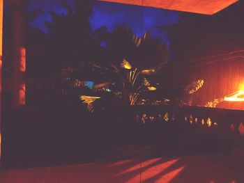Illuminated street light at night