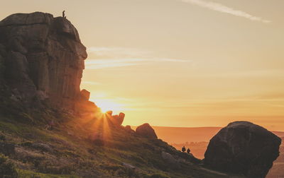 Scenic rocky landscape at sunset