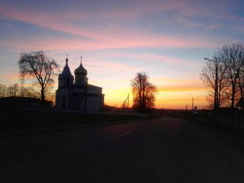 View of road at sunset