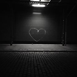 Heart shape made of illuminated lights