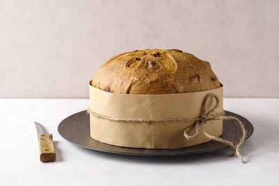 Close-up of bread on table