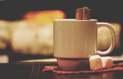 Close-up of coffee on table