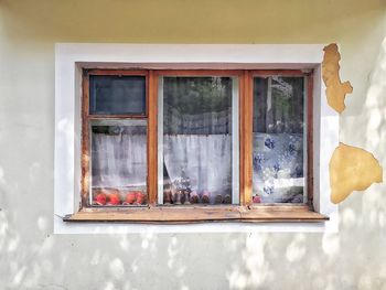 Close-up of window on building