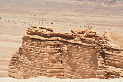 View of rock formations in desert