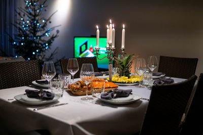 Place setting on table