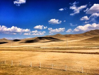 Scenic view of landscape against cloudy sky