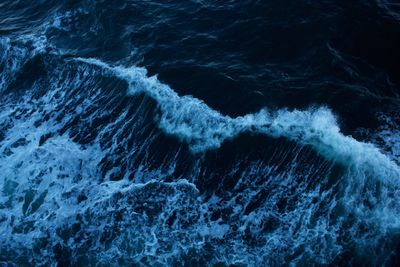 High angle view of waves in sea