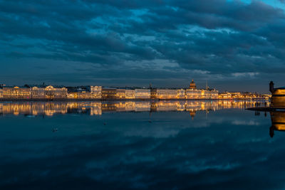 Reflection of buildings in water