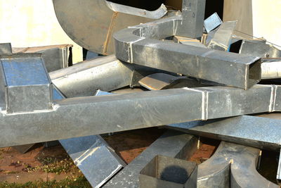 Close-up of metal stack