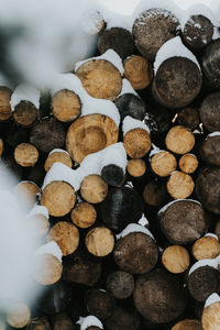 Full frame shot of firewood