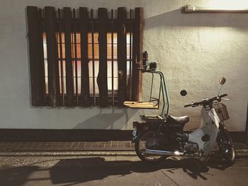 Shadow of vehicle on floor