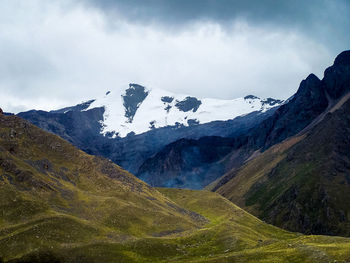 Low angle view of mountains against sky