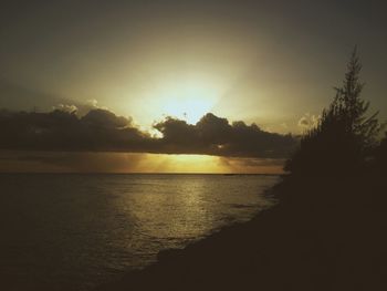 Scenic view of sea at sunset