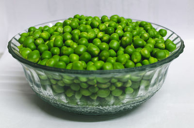 Close-up of green fruits in bowl
