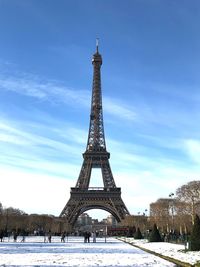 View of eiffel tower in winter