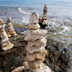 Stack of stones on beach