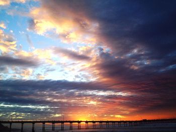 Scenic view of cloudy sky at sunset