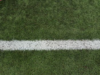 High angle view of soccer field