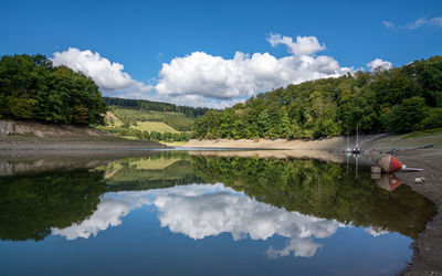 Panoramic image of lake henne, sauerland, germany