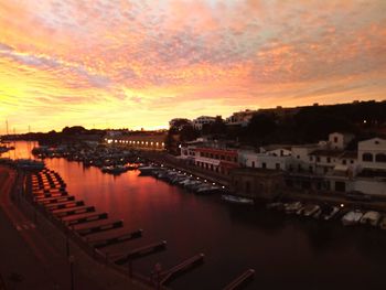 Scenic view of river against sky during sunset