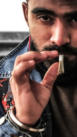 Close-up portrait of young man