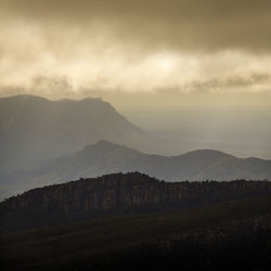 Scenic view of mountains against sky