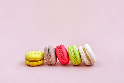 Close-up of cake against white background