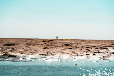 Scenic view of the watt of the northsea against sky