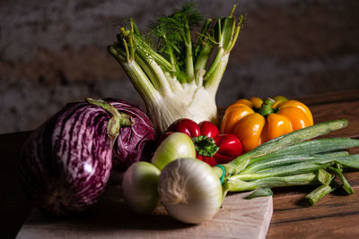 Close-up of vegetables on table