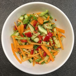 Directly above shot of salad in bowl