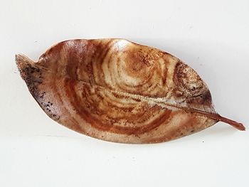 High angle view of bread in plate