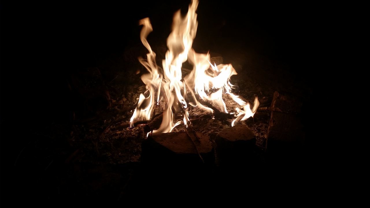flame, burning, night, heat - temperature, close-up, no people, bonfire, illuminated, nature, outdoors