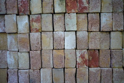 Full frame shot of stacked bricks