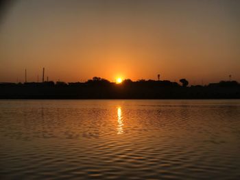 View of sea at sunset