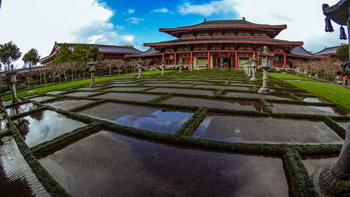 View of building against cloudy sky