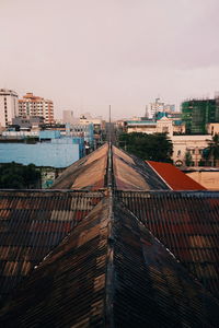 City by sea against clear sky