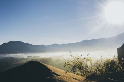 Scenic view of mountains against sky