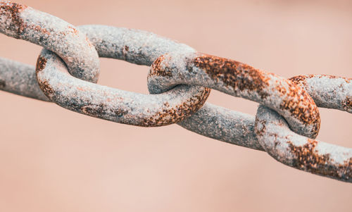 Close-up of rusty chain