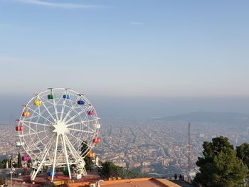 High angle view of ferris wheel against sky