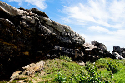 Rock formation against sky