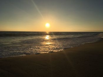 Scenic view of sea during sunset