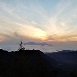 Scenic view of landscape against cloudy sky