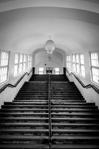 Low angle view of illuminated staircase in building