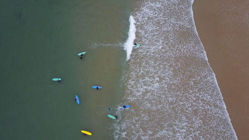 High angle view of person on beach