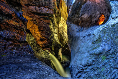 Underground waterfall trümmelbach falls switzerland.