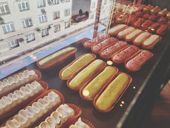 High angle view of sushi