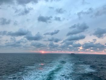 View of sea against cloudy sky