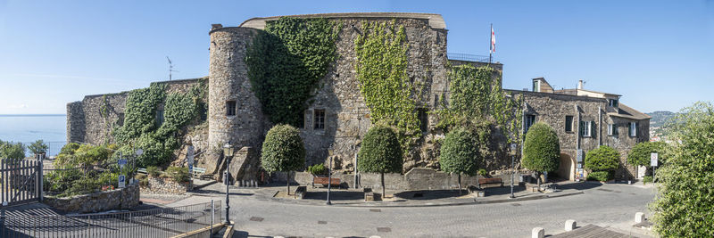 Panoramic view of old building against sky